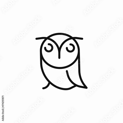 wise owl creature icon sign vector
