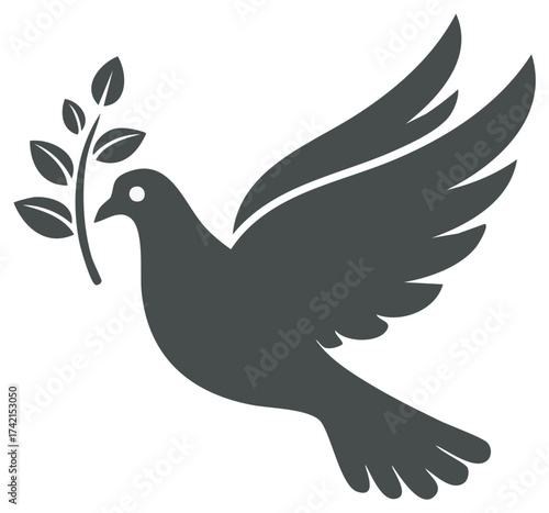 Dove Carrying Olive Branch Symbol of Hope and Peace