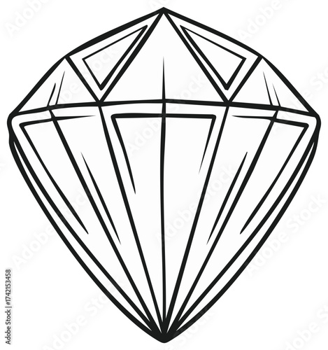 Stylized Outline of a Cut Diamond Gemstone