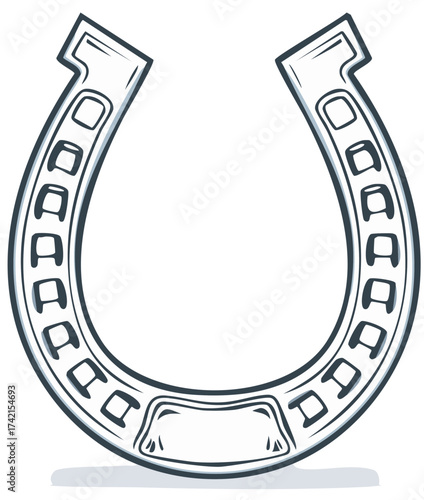 Traditional Lucky Horseshoe Vector Illustration Icon