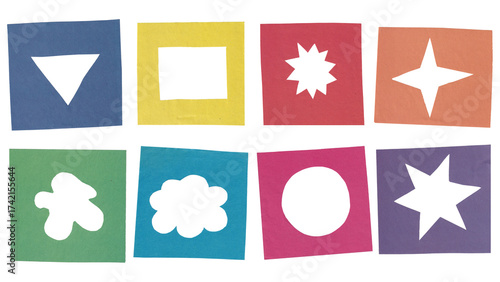 set of paper cut shapes 