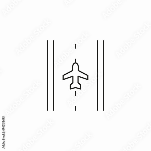 airplane takeoff runway icon sign vector