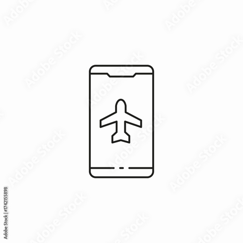mobile flight app icon sign vector