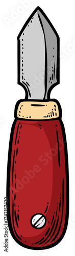 Illustration of a Red Handled Tool