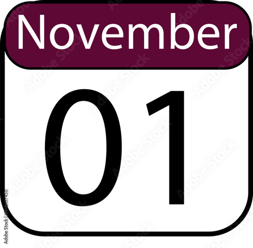 Mark your calendar with this bold November first date graphic, perfect for important reminders and event planning needs.