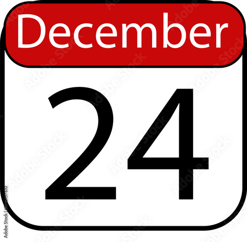Countdown to Christmas Eve excitingly marked with festive December 24th calendar page ready for holiday planning