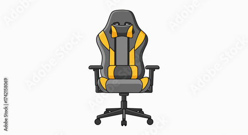 Modern Ergonomic Gaming Chair with Yellow Accents - Professional Esport Setup Element