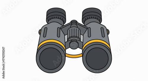 Enhanced Vision Binoculars Illustration on White