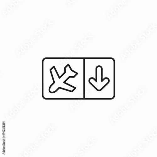 arrivals flight direction icon sign vector