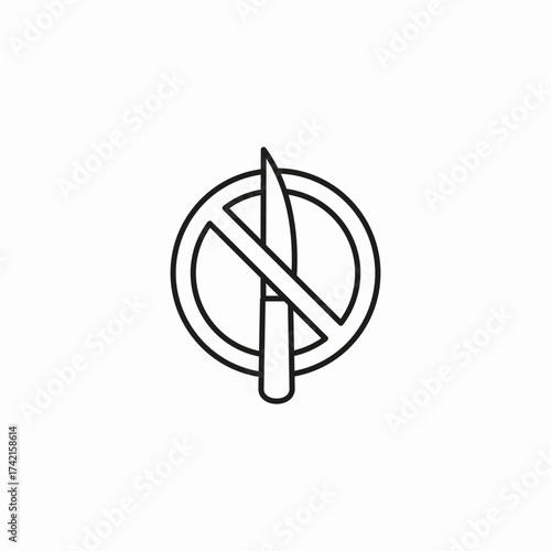 no knives prohibited icon sign vector