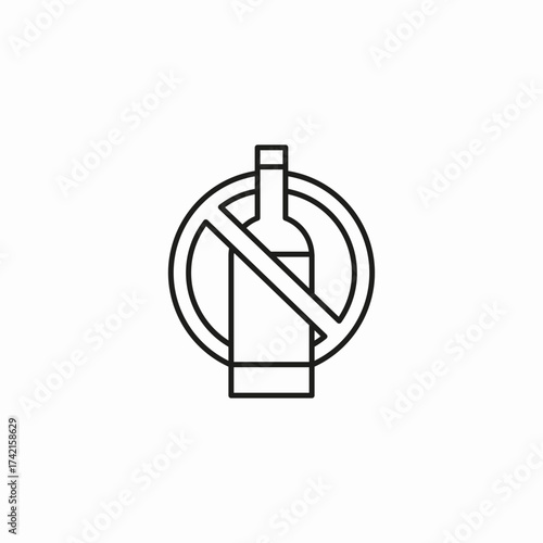 no alcohol prohibited icon sign vector