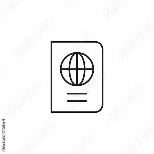 passport travel document icon sign vector