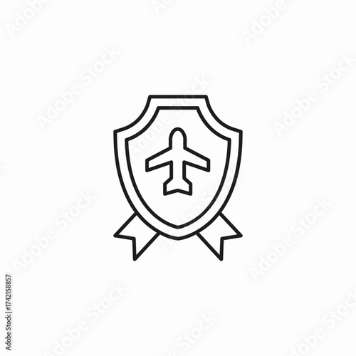 travel insurance shield icon sign vector