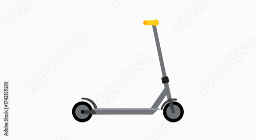 Sleek Grey Kick Scooter Isolated Vector Illustration for Urban Mobility