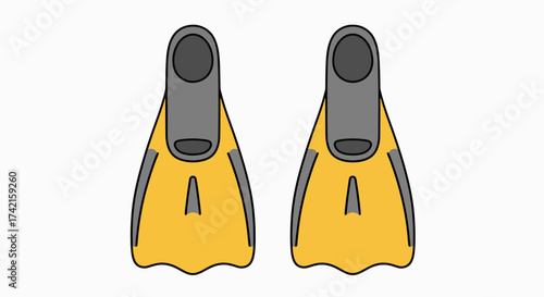 Pair of Bright Yellow Swim Fins for Aquatic Adventures