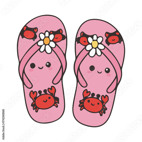 beach flip flops vector illustration design