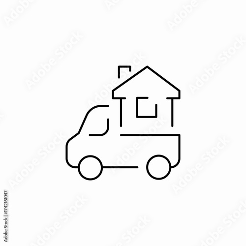 moving house truck icon sign vector