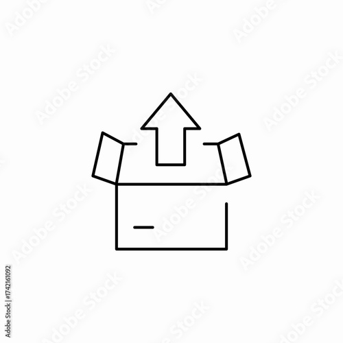 package unboxing open icon sign vector