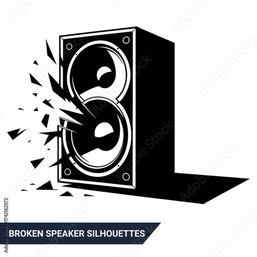 Qualityful Broken speaker silhouettes