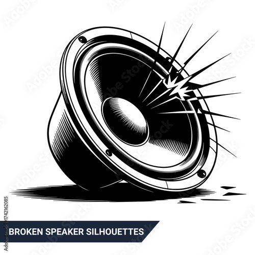 Qualityful Broken speaker silhouettes