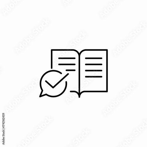 book verified content icon sign vector