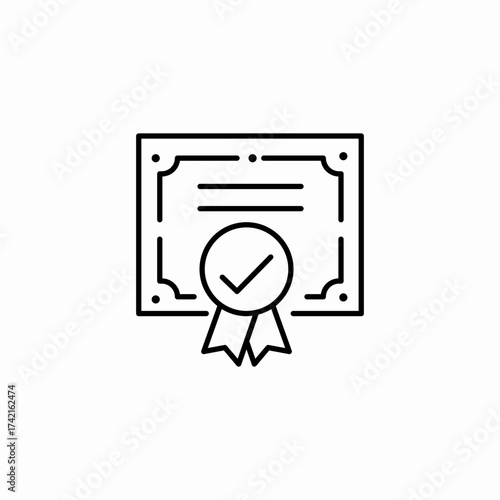 certificate award achievement icon sign vector