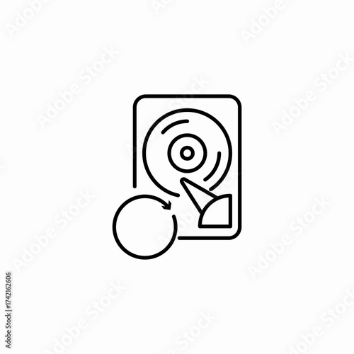 data recovery harddrive icon sign vector