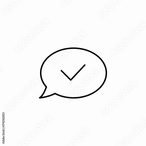 speech bubble checked icon sign vector