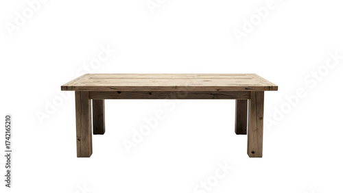 Rustic wooden table isolated on a plain black background