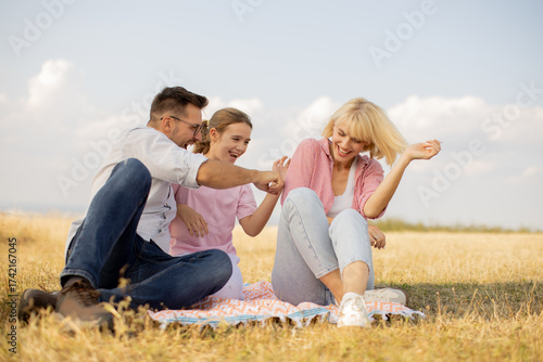 Family spending joyful time...