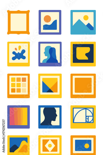 Art and Aesthetic Frames Art frame, abstract image, minimal photo, black and white icon, color splash, double exposure, symmetry photo, negative