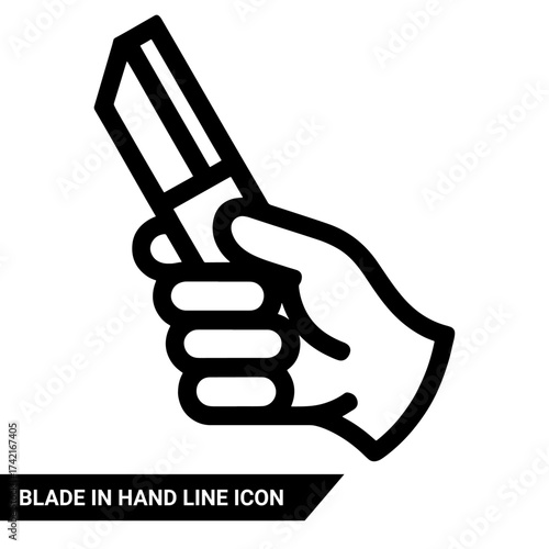 Qualityful Cutter blade in hand line icon