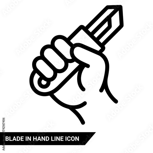 Qualityful Cutter blade in hand line icon