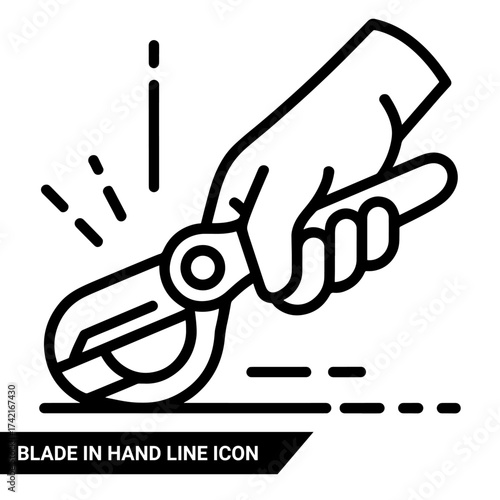 Qualityful Cutter blade in hand line icon