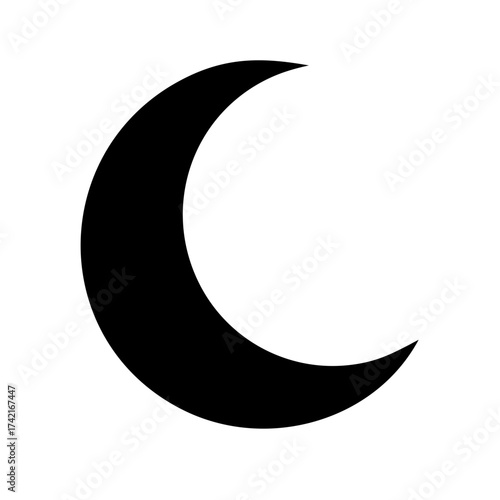 Vector art of crescent moon
