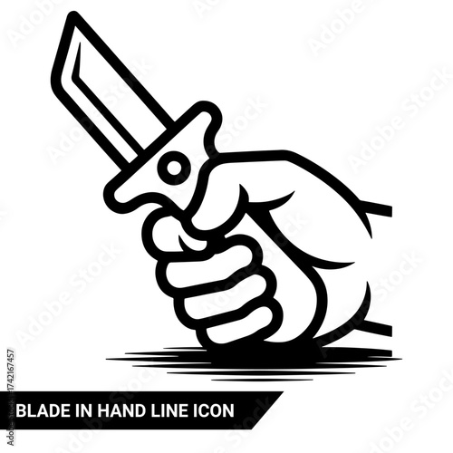 Qualityful Cutter blade in hand line icon