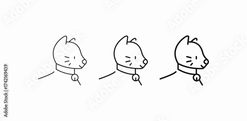 dog collar profile icon sign vector