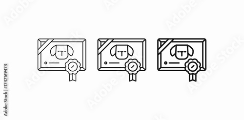 dog training certificate icon sign vector