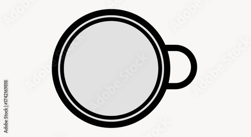 Overhead View of a Simple Coffee Cup Illustration.