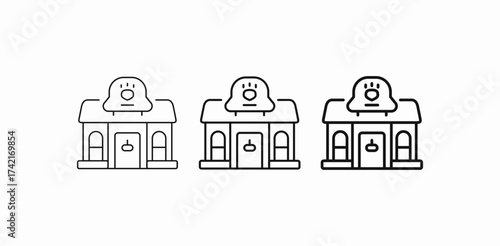 pet shop building icon sign vector
