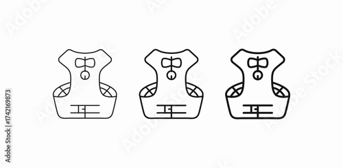 pet walking harness icon sign vector