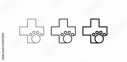 vet medical cross icon sign vector