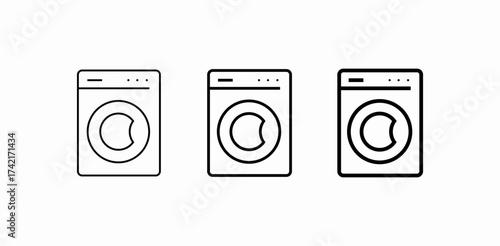 front loading washer icon sign vector