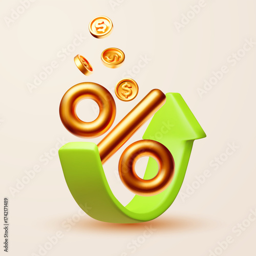3d finance and investment business, interest rates and dividends, investment returns, income, dividend tax, fixed deposit, savings account, stocks, Mutual Funds, economy, fixed deposits and savings.