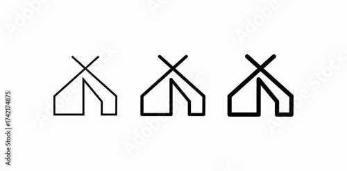a-frame tent shelter icon sign vector