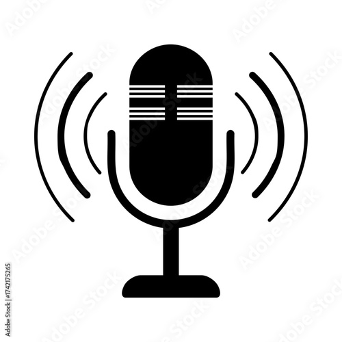 Microphone icon for voice recording and podcasting