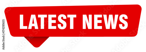 latest news red sticker isolated on transpatent background. latest news sign