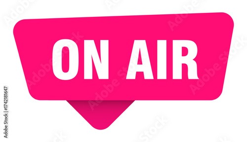 on air magenta sticker isolated on transpatent background. on air sign