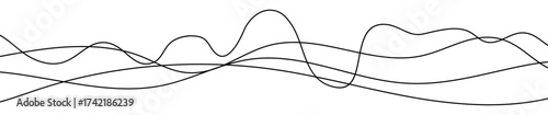 Thin curved wavy lines
