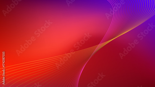 Red and purple gradient mesh abstract background with wavy blended lines nice for wallpaper or banner